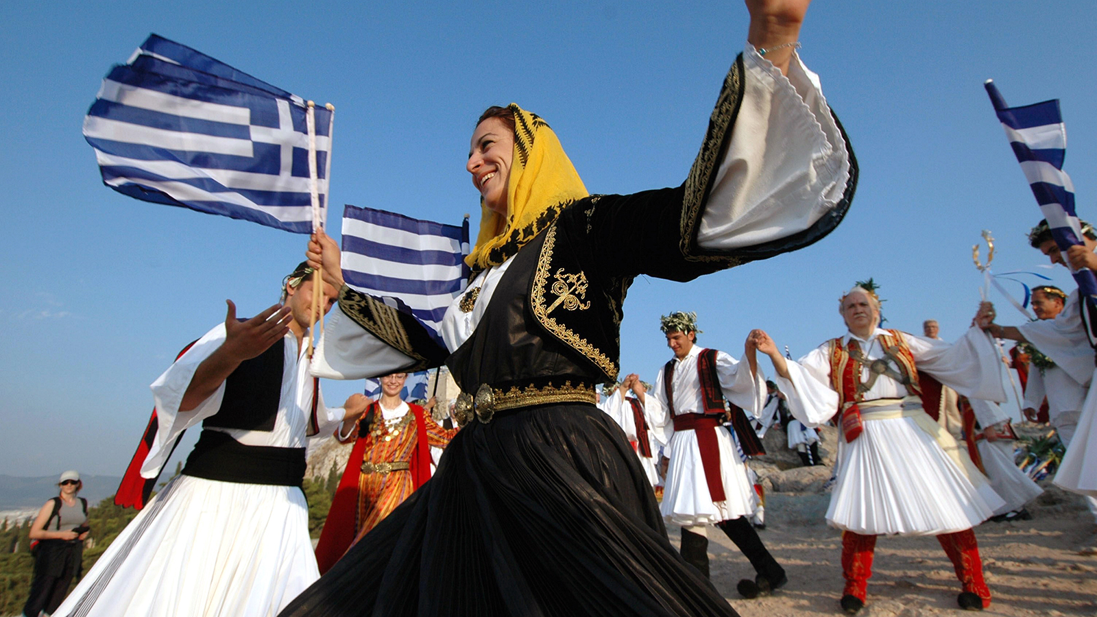 Ceremony inspired by the artist DimitrisTalaganis. Traditional musicians and dancers perform around historical places.
Athens, Attica, Greece
©Maro Kouri/IML Image Group