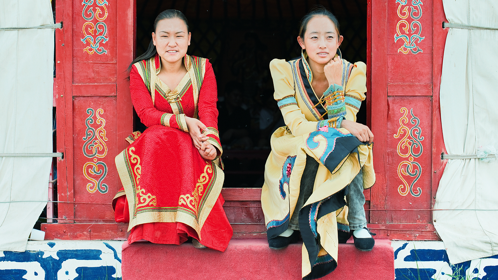 ZHANGJIAKOU-CHINA-SEPT. 1. Traditional dressed Mongolian girls. Zhangjiakou is a prefecture-level city in Hebei province, bordering Beijing southeast, Inner Mongolia north. Zhangjiakou, Sept. 1, 2011.; Shutterstock ID 137809961; PO: Kids Website for March; Job: Hillary Leo; Client: KIDS WEB