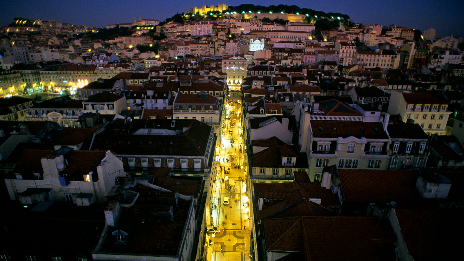 Baixa district; PORTUGAL; view from Mirador de Santa Justa