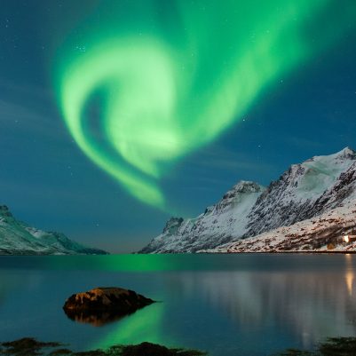 The polar lights in Norway; Shutterstock ID 134218658; PO: Kids Website for March; Job: Hillary Leo; Client: KIDS WEB