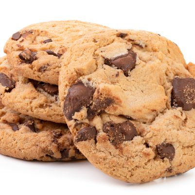 Chocolate,Chip,Cookies,Isolated,On,White,Background,,Homemad,Cookies,Close