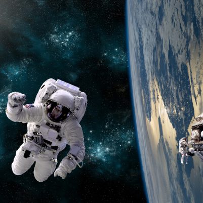A,Team,Of,Astronauts,Perform,Work,On,A,Space,Station