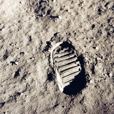 Astronaut's,Boot,Print,On,Lunar,(moon),Landing,Mission.,Elements,Of