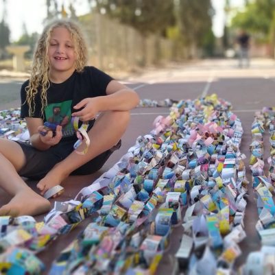 מקום 1: עמית לביא (בן תשע), מקיבוץ מזרע, 450 מטרים